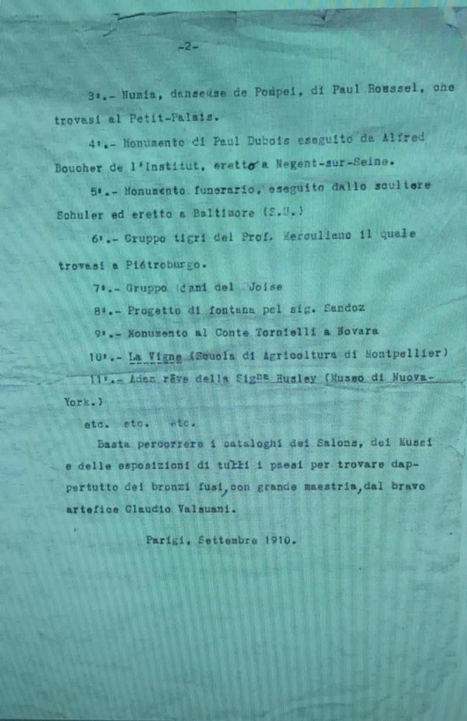 Italian Biographical Document: Claude Valsuani’s Career at 74 Rue des Plantes — Art Revisionist